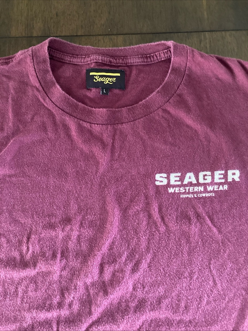 Seager Western Wear Men's Maroon Logo T-Shirt